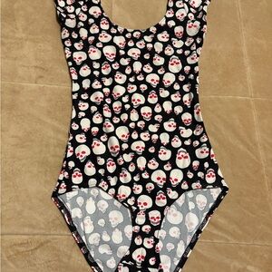 BlackMilk Black and White Skull Bodysuit